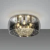 Loftlamper|Loftlamper ^ Trio Lighting Crystel loftslampe af glas, krom, Ø 50 cm