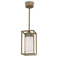Udendørs Pendellamper ^ Moretti Luce Cubic³ 3368 hængelampe antik messing/opal