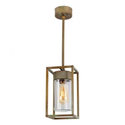 Udendørs Pendellamper ^ Moretti Luce Cubic³ 3368 hængelampe antik messing/klar