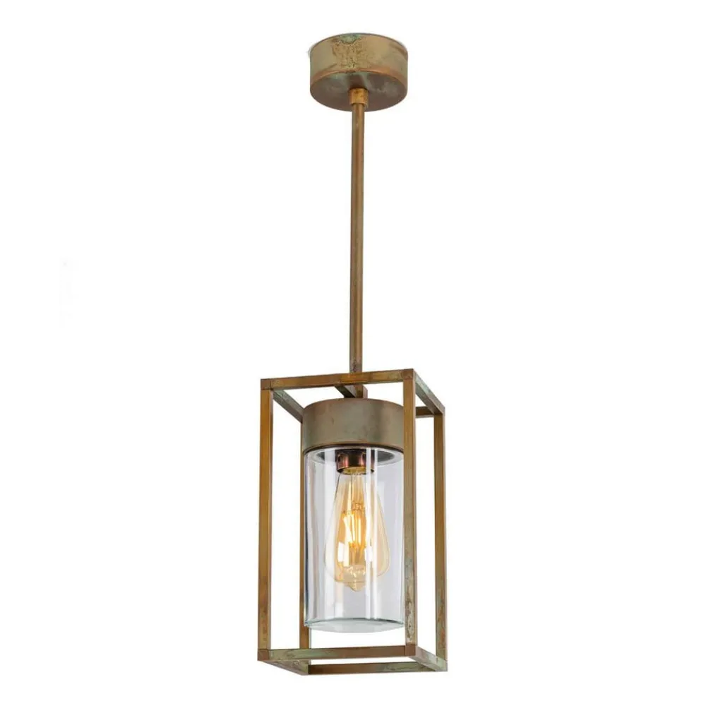 Udendørs Pendellamper ^ Moretti Luce Cubic³ 3368 hængelampe antik messing/klar