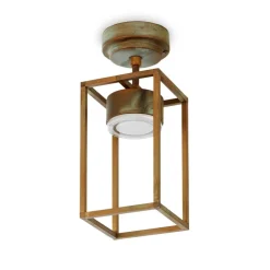 Moretti Luce Udendørs Loftlamper > Cubic 3373 LED udendørs loftlampe, messing/opal