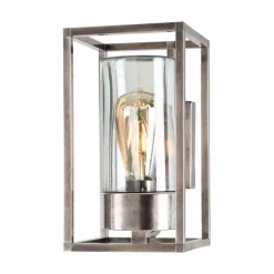Væglamper ^ Moretti Luce Cubic³ 3365 udendørs væglampe nikkel antik/klar