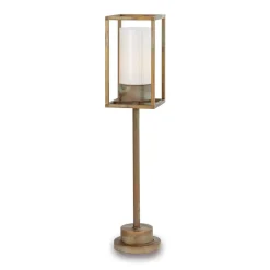 Gadebelysning ^ Moretti Luce Cubic³ 3370 væglampe antik messing/opal