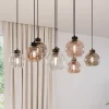 TK Lighting Pendellamper > Cubus hængelampe, 85 cm, 8 lyskilder, klar/honning/brun, glas