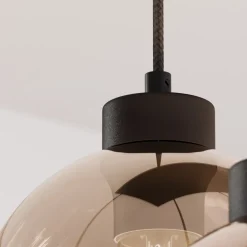 TK Lighting Pendellamper > Cubus hængelampe, 85 cm, 8 lyskilder, klar/honning/brun, glas