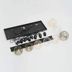 TK Lighting Pendellamper > Cubus hængelampe, 85 cm, 8 lyskilder, klar/honning/brun, glas