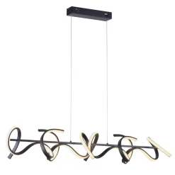JUST LIGHT. GmbH Pendellamper|Pendellamper > Curls LED-hængelampe, sort, metal, 99 cm lang, dæmpbar
