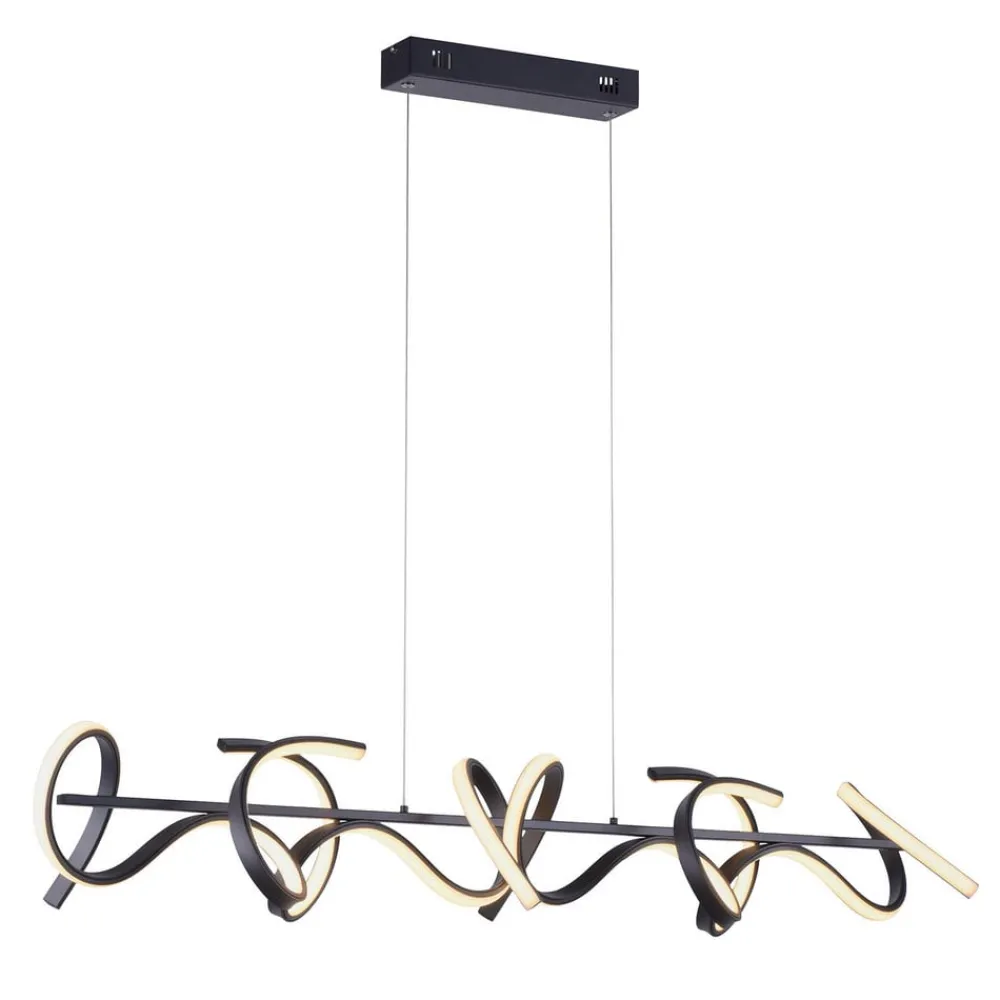 JUST LIGHT. GmbH Pendellamper|Pendellamper > Curls LED-hængelampe, sort, metal, 99 cm lang, dæmpbar