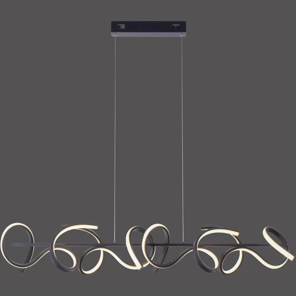 JUST LIGHT. GmbH Pendellamper|Pendellamper > Curls LED-hængelampe, sort, metal, 99 cm lang, dæmpbar