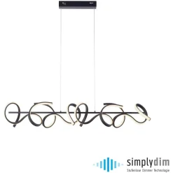 JUST LIGHT. GmbH Pendellamper|Pendellamper > Curls LED-hængelampe, sort, metal, 99 cm lang, dæmpbar