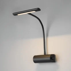 Væglamper|Væglamper ^ Trio Lighting Curtis væglampe med fleksibel arm, dæmpbar, sort