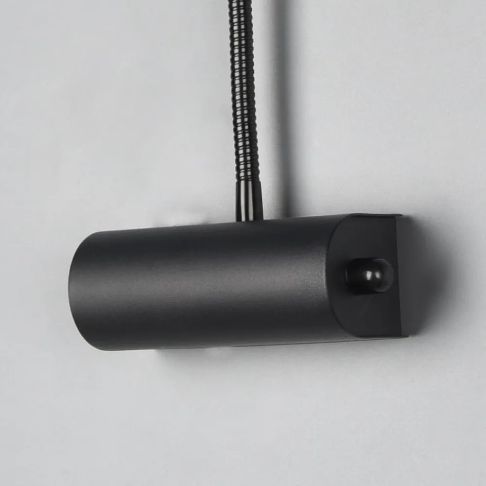 Væglamper|Væglamper ^ Trio Lighting Curtis væglampe med fleksibel arm, dæmpbar, sort