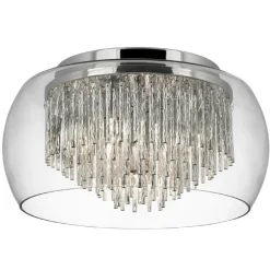 Loftlamper ^ Searchlight Curva loftlampe af glas med alu-spiraler