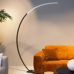 Lucide Gulvlamper|Gulvlamper > Curve buelampe, sort, marmor, 192 cm, dæmpbar
