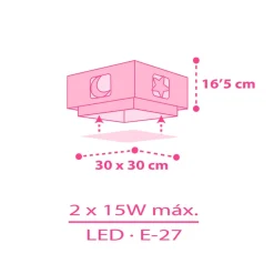 Loftlamper ^ Dalber Moonlight loftlampe børneværelse, 1 lk pink