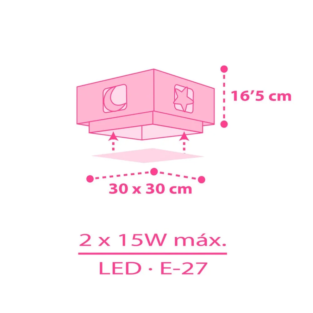 Loftlamper ^ Dalber Moonlight loftlampe børneværelse, 1 lk pink