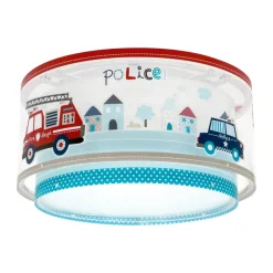 Dalber Loftlamper > Police loftlampe, blå/hvid, Ø 33 cm