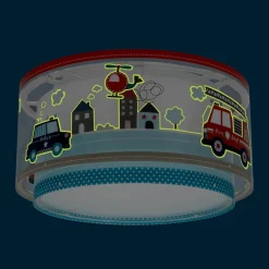 Dalber Loftlamper > Police loftlampe, blå/hvid, Ø 33 cm