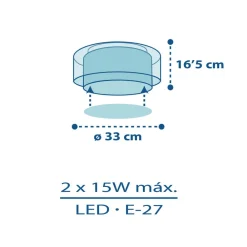 Dalber Loftlamper > Police loftlampe, blå/hvid, Ø 33 cm