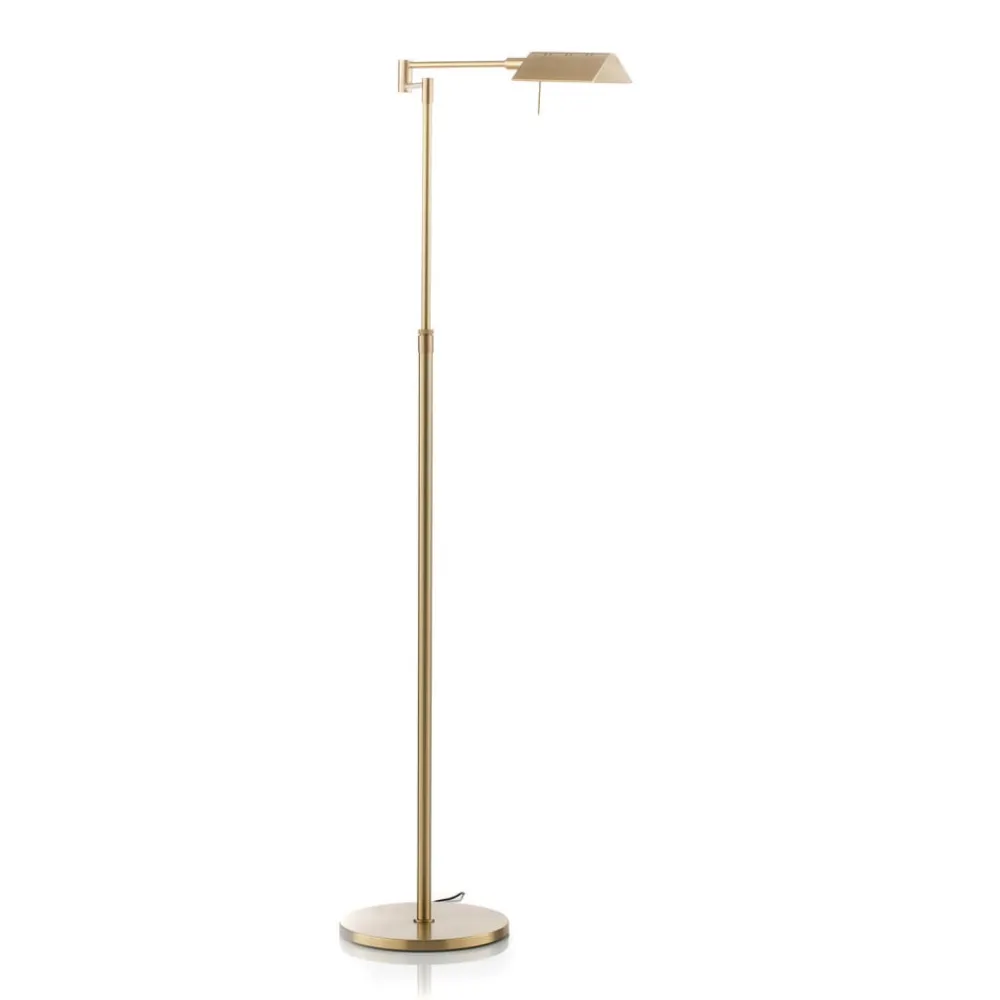 Gulvlamper|Gulvlamper ^ Knapstein Danuta justerbar LED-gulvlampe, mat messing