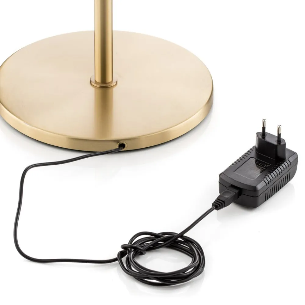 Gulvlamper|Gulvlamper ^ Knapstein Danuta justerbar LED-gulvlampe, mat messing