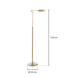 Gulvlamper|Gulvlamper ^ Knapstein Danuta justerbar LED-gulvlampe, mat messing