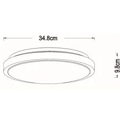 Lucide Loftlamper > Dasher LED loftlampe, sort, Ø 34,8 cm, 2700 K, IP44