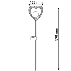 Näve Dekorationsbelysning|Solcellelamper > Deco-solcelle hjerte, jordspyd, LED varm hvid, 2x