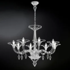 Metallux Lysekroner > Dedalo lysekrone, 8 lyskilder, hvid