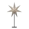 Julepynt|Julestjerner ^ Konstsmide Christmas Dekolampe papirstjerne, 7-takket, hvid højde 80 cm