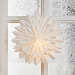 STAR TRADING Julepynt|Julestjerner > Dekorativ stjerne Cliff, papir, uden fatning hvid Ø 60cm