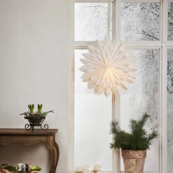 STAR TRADING Julepynt|Julestjerner > Dekorativ stjerne Cliff, papir, uden fatning hvid Ø 60cm