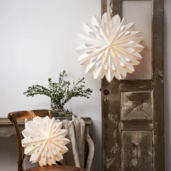STAR TRADING Julepynt|Julestjerner > Dekorativ stjerne Cliff, papir, uden fatning hvid Ø 60cm
