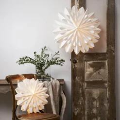 STAR TRADING Julepynt|Julestjerner > Dekorativ stjerne Cliff, papir, uden fatning hvid Ø 40cm
