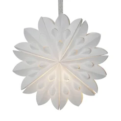 STAR TRADING Julepynt|Julestjerner > Dekorativ stjerne Cliff, papir, uden fatning hvid Ø 40cm