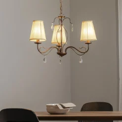 ONLI Lysekroner > Delia lysekrone, bronzefarvet, 3-lys, Ø 60 cm