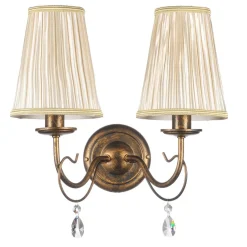 Væglamper|Væglamper ^ ONLI Delia væglampe, bronzefarvet, 2-lys, bredde 25 cm