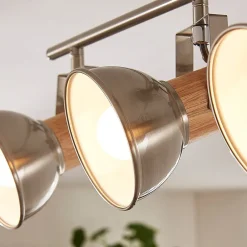 Lindby Loftlamper > Dennis loftlampe med træ, 4 lyskilder.