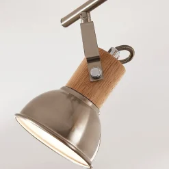 Loftlamper|Loftlamper ^ Lindby Dennis loftlampe med træ, 3 lyskilder, aflang