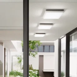 Udendørs Loftlamper ^ Fabas Luce Desdy LED udendørs loftlampe, 24 x 24 cm, hvid