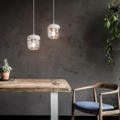 Pendellamper ^ UMAGE Designer pendellampe Acorn, hvid og poleret kobber