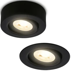 Briloner Loftlamper|Indbygningsspots > Desi indbygningslampe, sort, Ø9cm, tænd/sluk, 3000K
