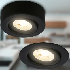 Briloner Loftlamper|Indbygningsspots > Desi indbygningslampe, sort, Ø9cm, tænd/sluk, 3000K