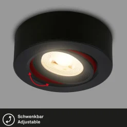 Briloner Loftlamper|Indbygningsspots > Desi indbygningslampe, sort, Ø9cm, tænd/sluk, 3000K
