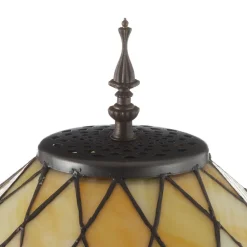 Clayre&Eef Gulvlamper|Gulvlamper > Diamond dekorativ gulvlampe med Tiffany-skærm