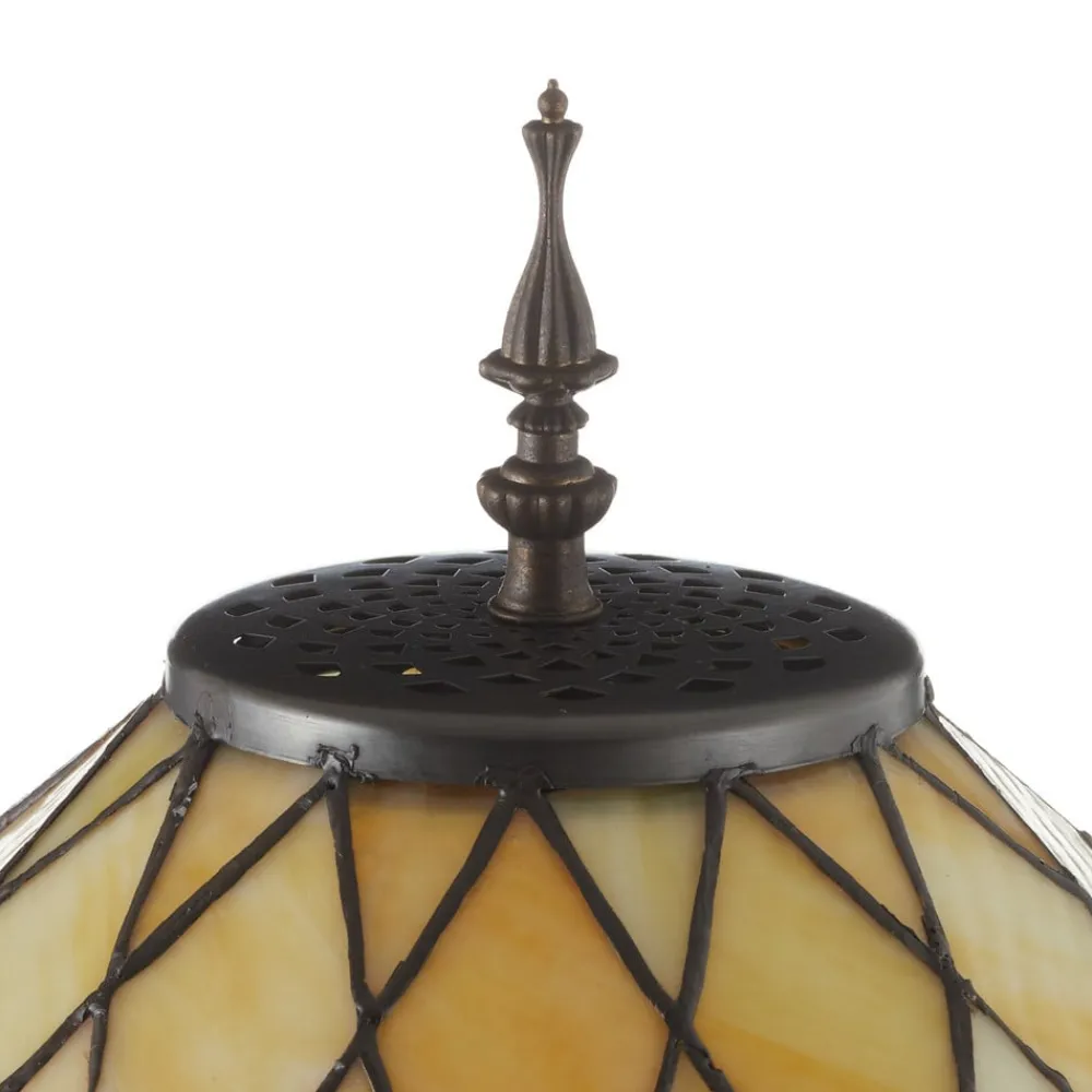 Clayre&Eef Gulvlamper|Gulvlamper > Diamond dekorativ gulvlampe med Tiffany-skærm