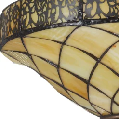 Clayre&Eef Gulvlamper|Gulvlamper > Diamond uplight i Tiffany-stil