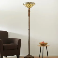 Clayre&Eef Gulvlamper|Gulvlamper > Diamond uplight i Tiffany-stil