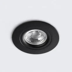 Heitronic Loftlamper|Indbygningsspots > DL6809 LED-downlight, rundt, sort