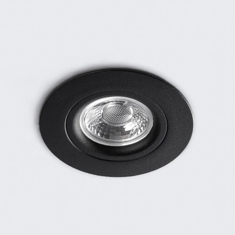 Heitronic Loftlamper|Indbygningsspots > DL6809 LED-downlight, rundt, sort